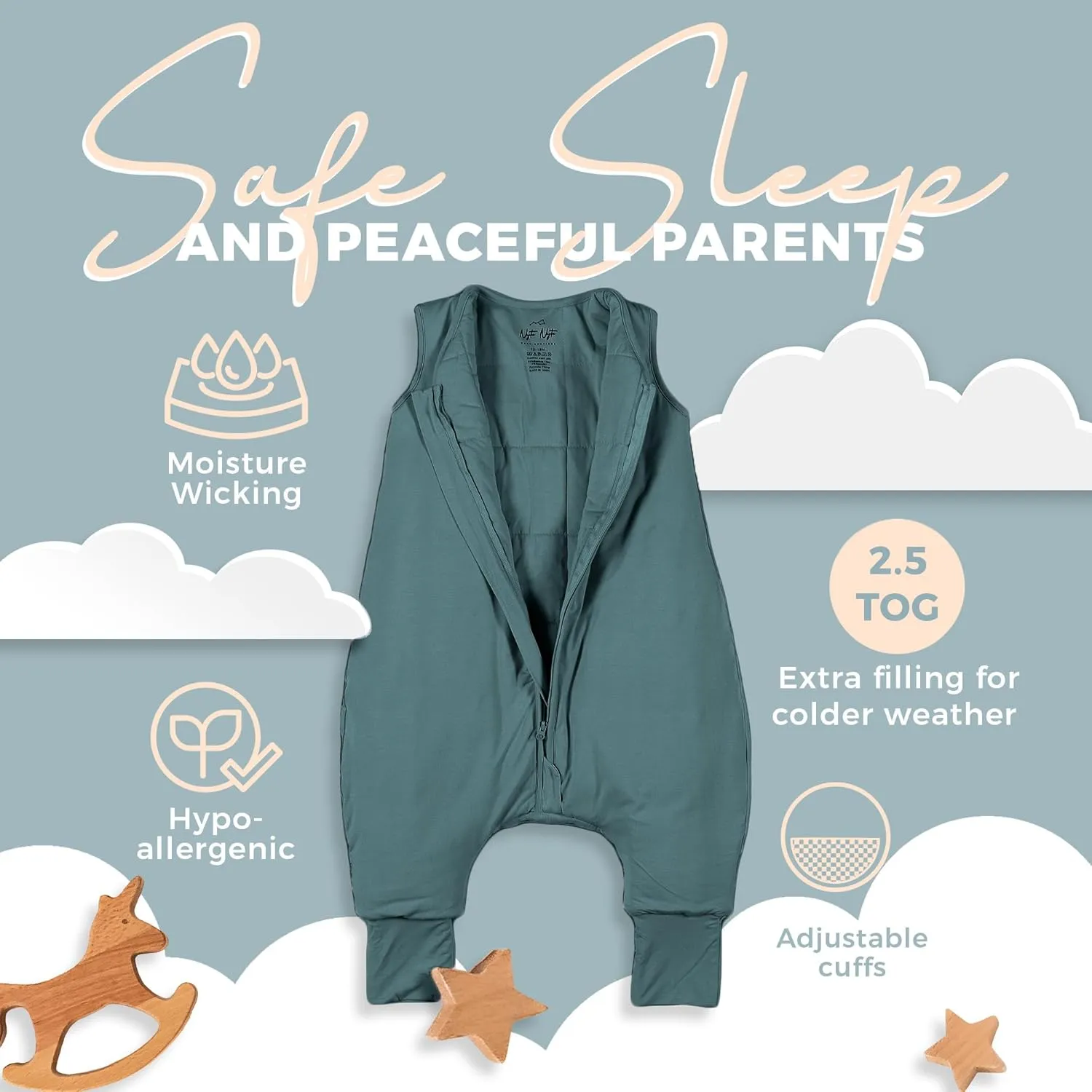 2.5 TOG Sleeveless Sleep Sack, Soft Baby & Toddler Sleeping Sack
