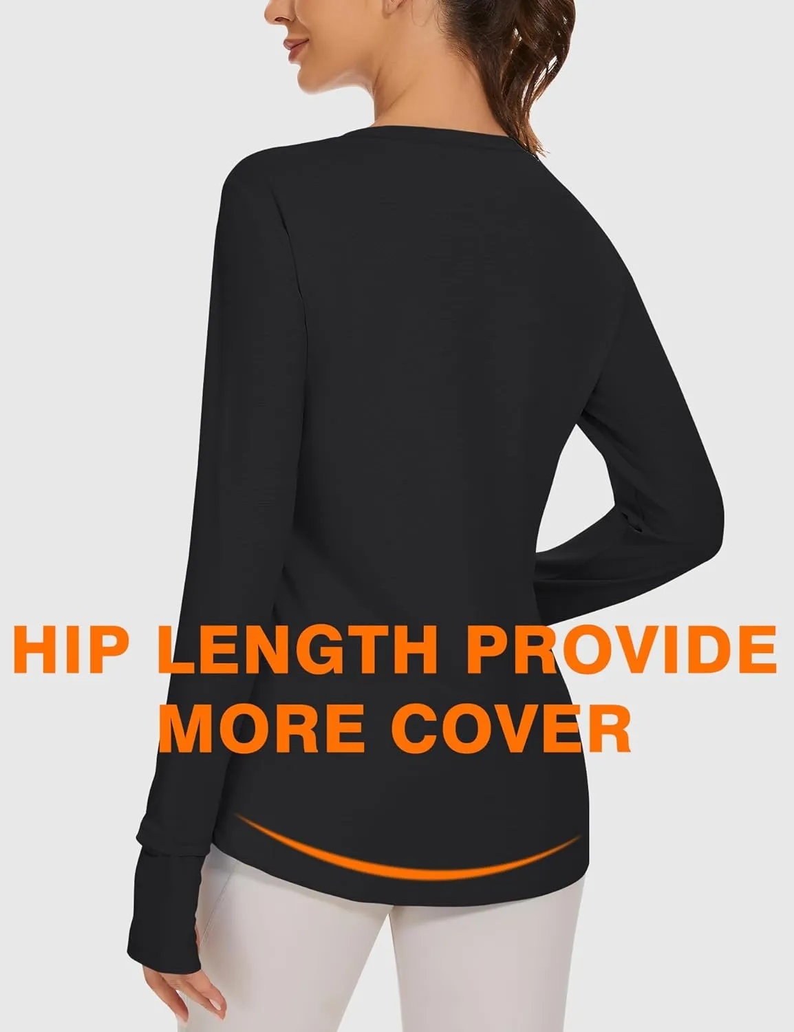 Blingfit Women's Workout Tops Long Sleeve Running Hiking Athletic Gym Shirts Lightweight UPF50  UV Rash Guard Sun Protection
