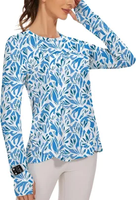 Blingfit Women's Workout Tops Long Sleeve Running Hiking Athletic Gym Shirts Lightweight UPF50  UV Rash Guard Sun Protection