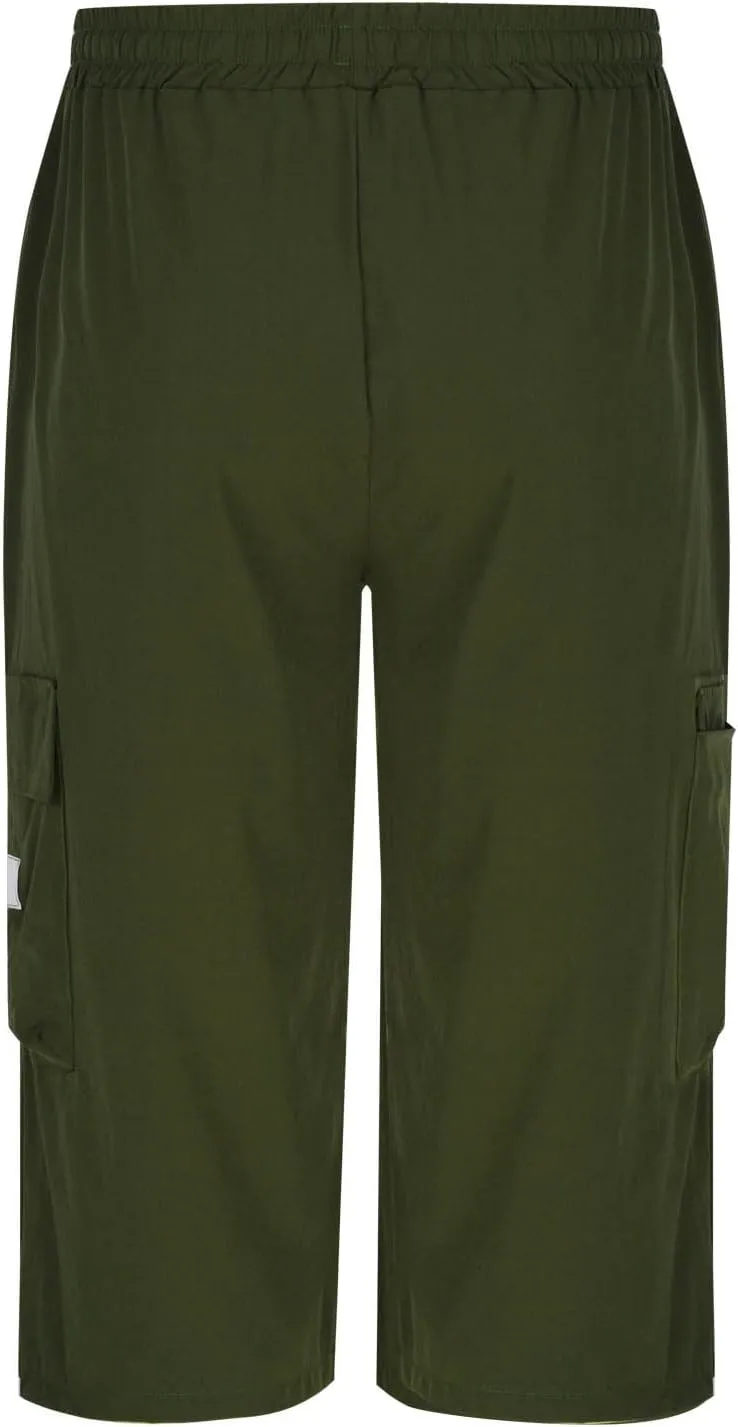 Cargo Shorts for Men Tie Knot Multi-Pockets Straight Leg Casual Shorts Outdoor Hiking Workout Jogging Pants for Summer