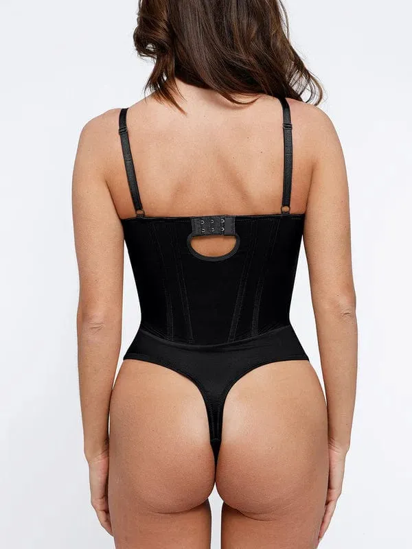 Deep V-Neck Tummy Control Shapewear Bodysuit