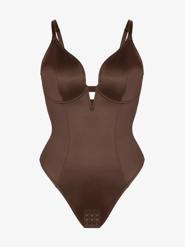 Deep V-Neck Tummy Control Shapewear Bodysuit