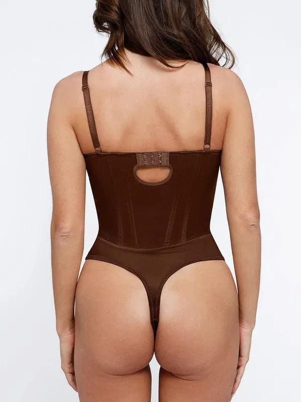 Deep V-Neck Tummy Control Shapewear Bodysuit
