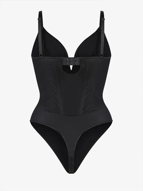 Deep V-Neck Tummy Control Shapewear Bodysuit