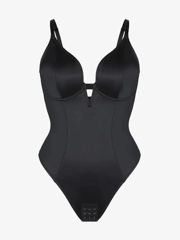 Deep V-Neck Tummy Control Shapewear Bodysuit