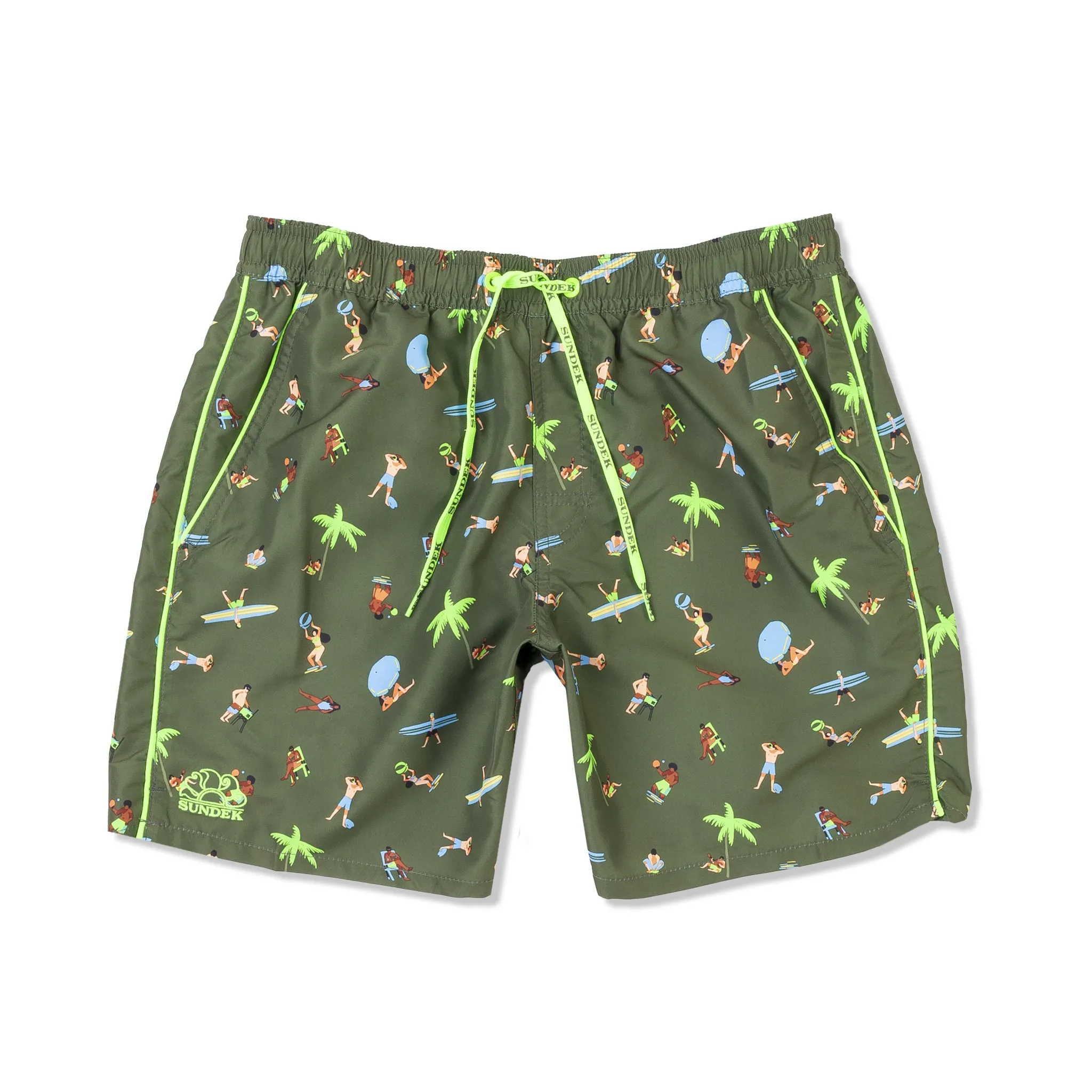Elastic Waist Swim Trunks 16 Inch
