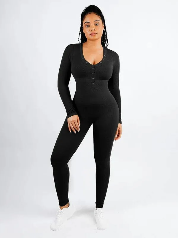 Full Body Bodysuit Deep V High Elastic Shaping Jumpsuit