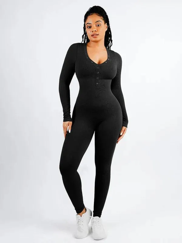 Full Body Bodysuit Deep V High Elastic Shaping Jumpsuit
