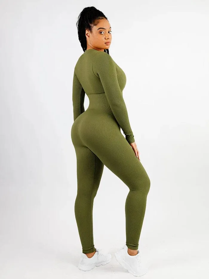 Full Body Bodysuit Deep V High Elastic Shaping Jumpsuit