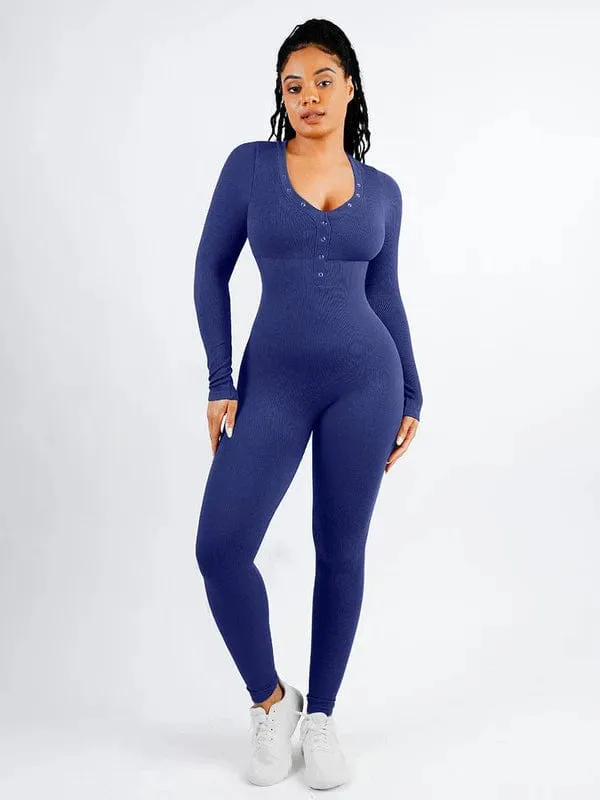 Full Body Bodysuit Deep V High Elastic Shaping Jumpsuit