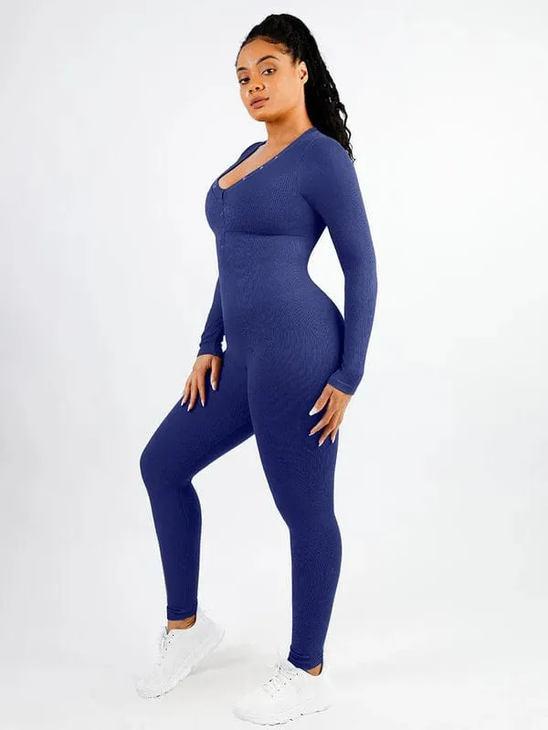 Full Body Bodysuit Deep V High Elastic Shaping Jumpsuit