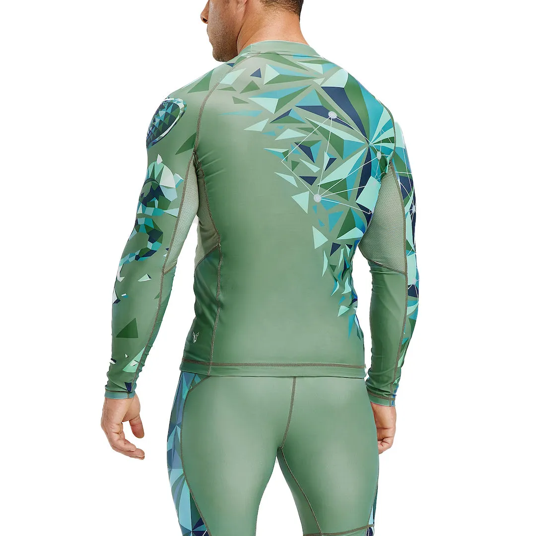 Geometric Beast UPF50  Long Sleeve Rashguard for Men - Cobra Style