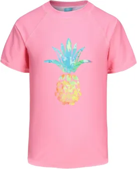 Girls Short Sleeve Swim Shirt for Kids Girls Rash Guard Swimsuits with UPF 50  Sun Protection Swim Top 3-16 Years