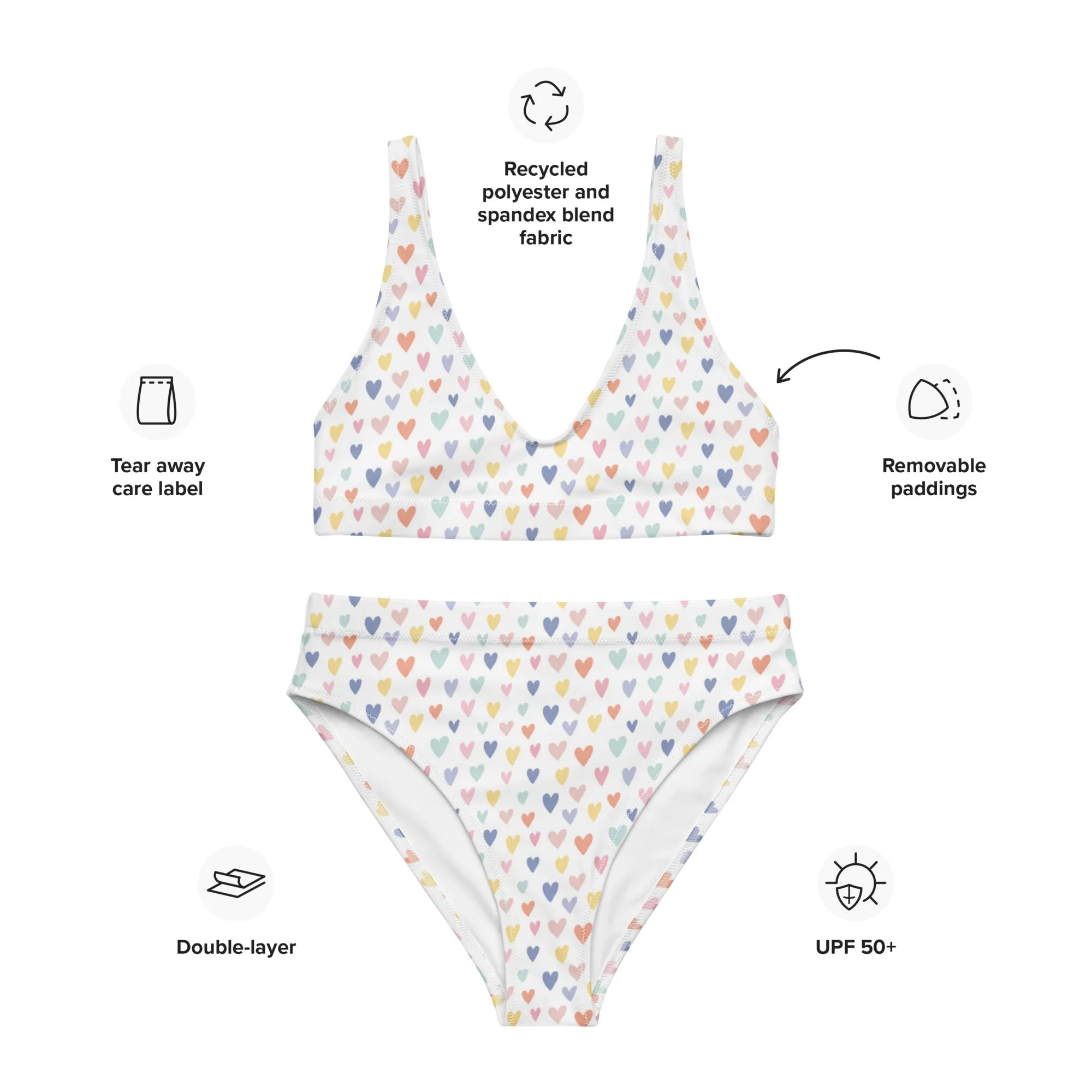 High Waisted Bikini Womens (Glamourange Luxury Bikini High Waisted - 0033 Patterns Model)