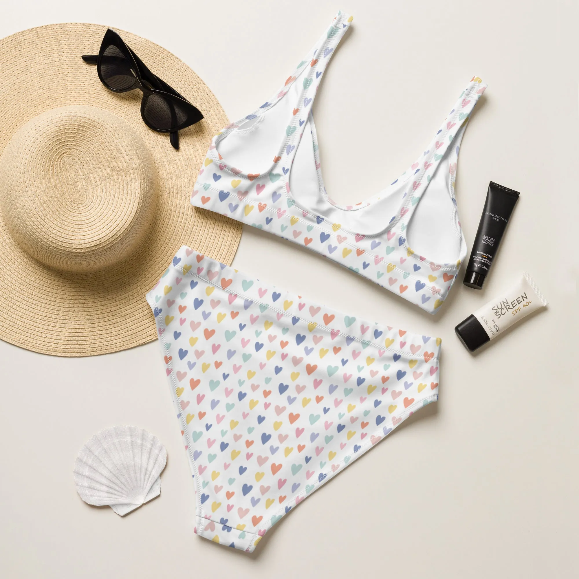 High Waisted Bikini Womens (Glamourange Luxury Bikini High Waisted - 0033 Patterns Model)