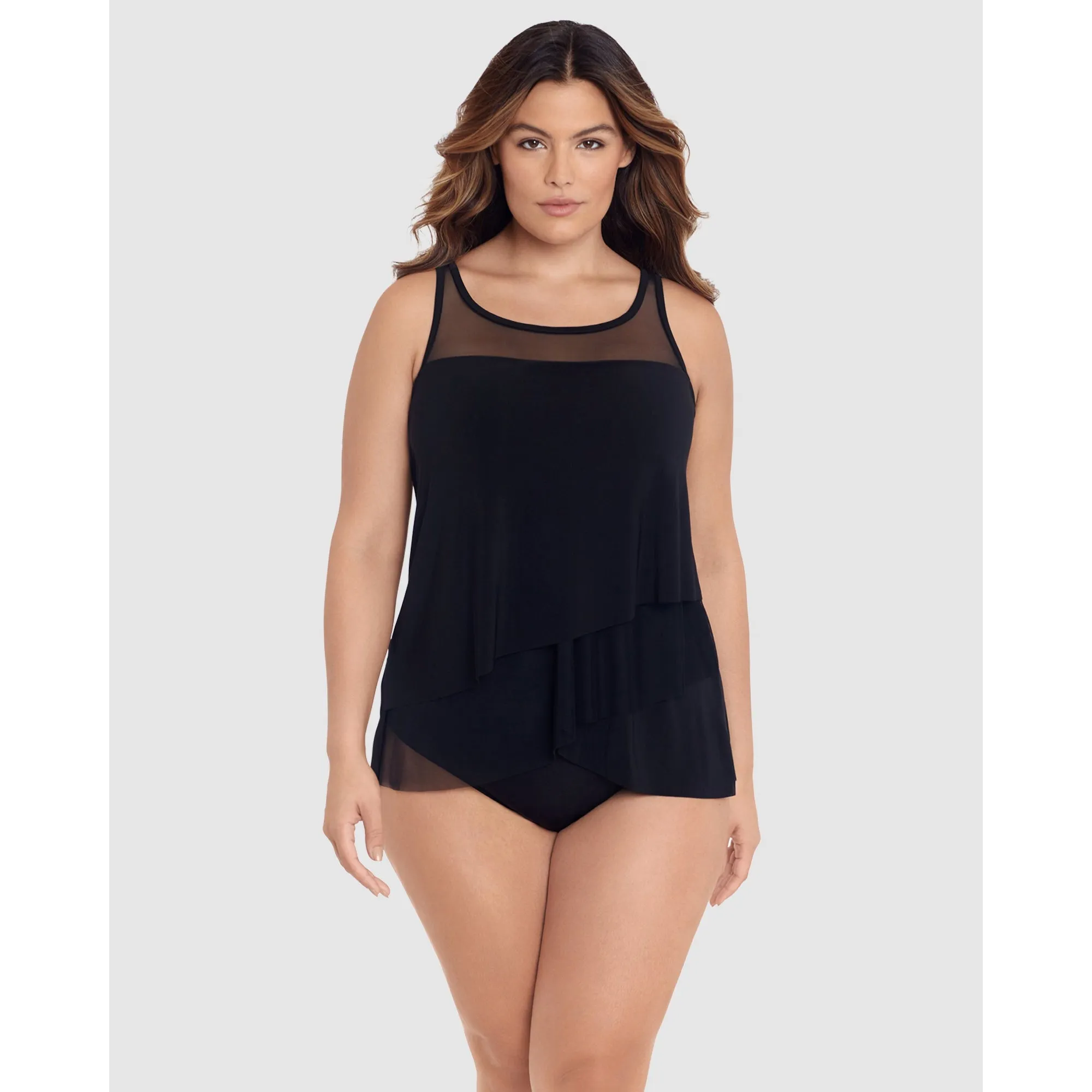Illusionists Mirage Floaty Layered Tankini Top PLUS