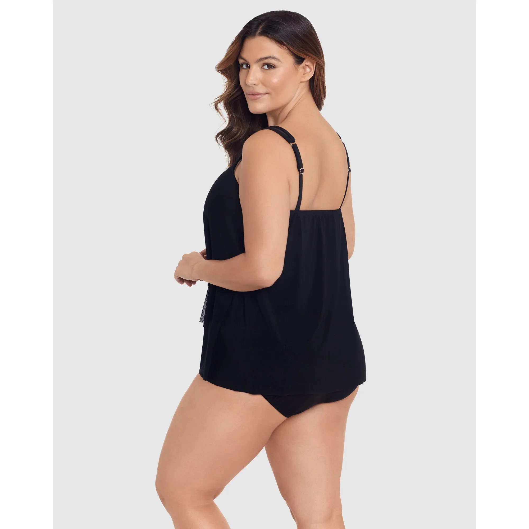 Illusionists Mirage Floaty Layered Tankini Top PLUS