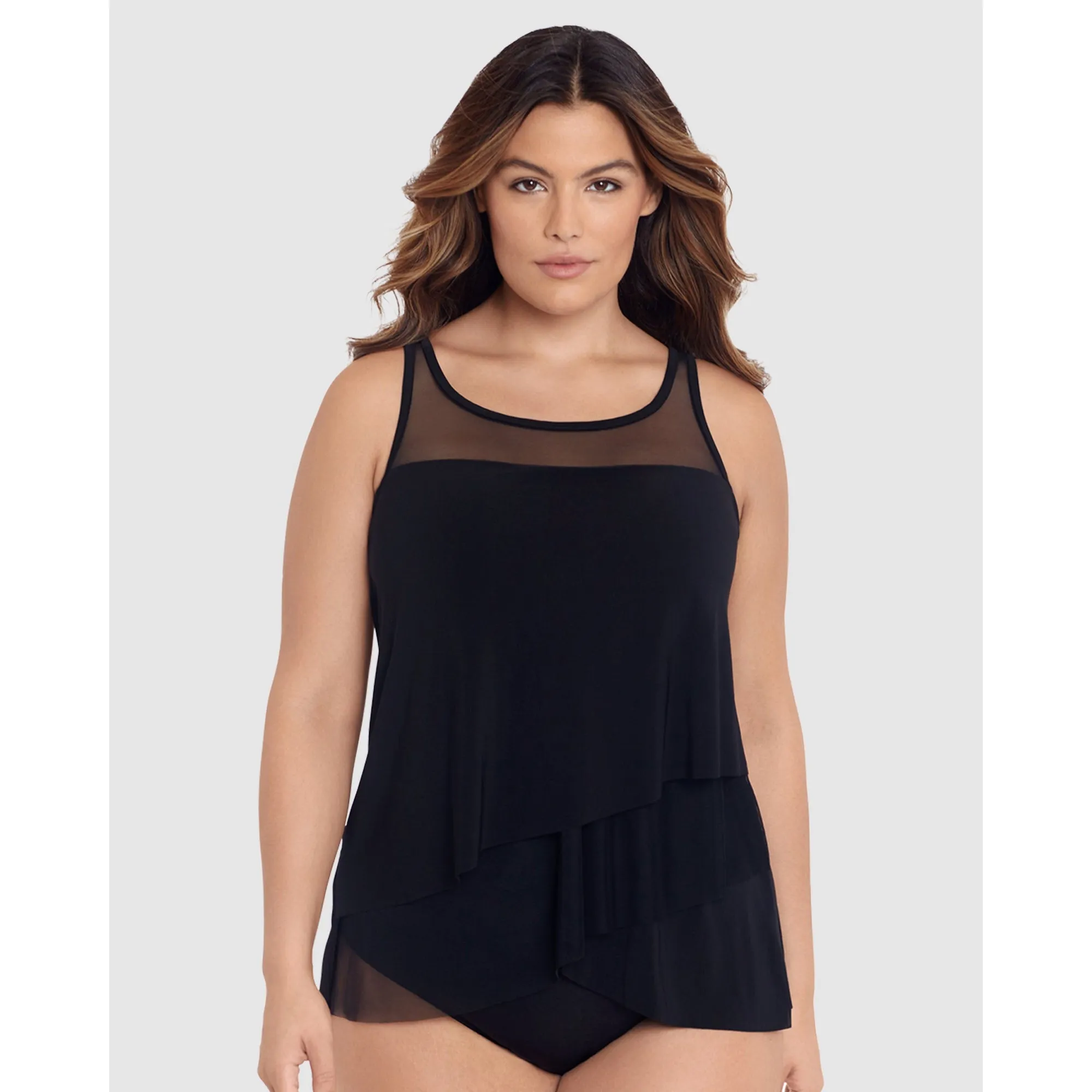 Illusionists Mirage Floaty Layered Tankini Top PLUS