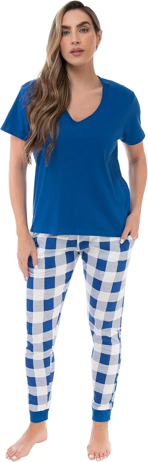 Just Love Pajama Jogger Pant Set Sleepwear Pjs - Buffalo Plaid and Tie Dye