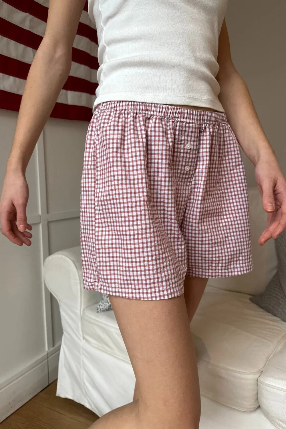 Keira Long Gingham Boxer Shorts