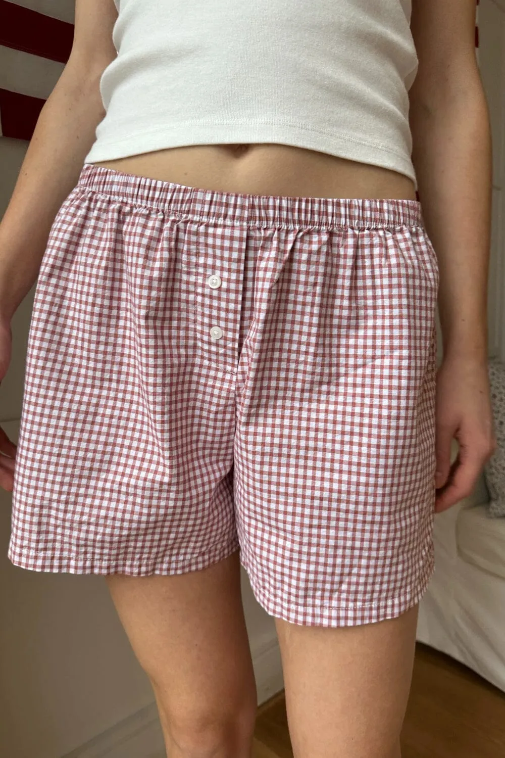 Keira Long Gingham Boxer Shorts