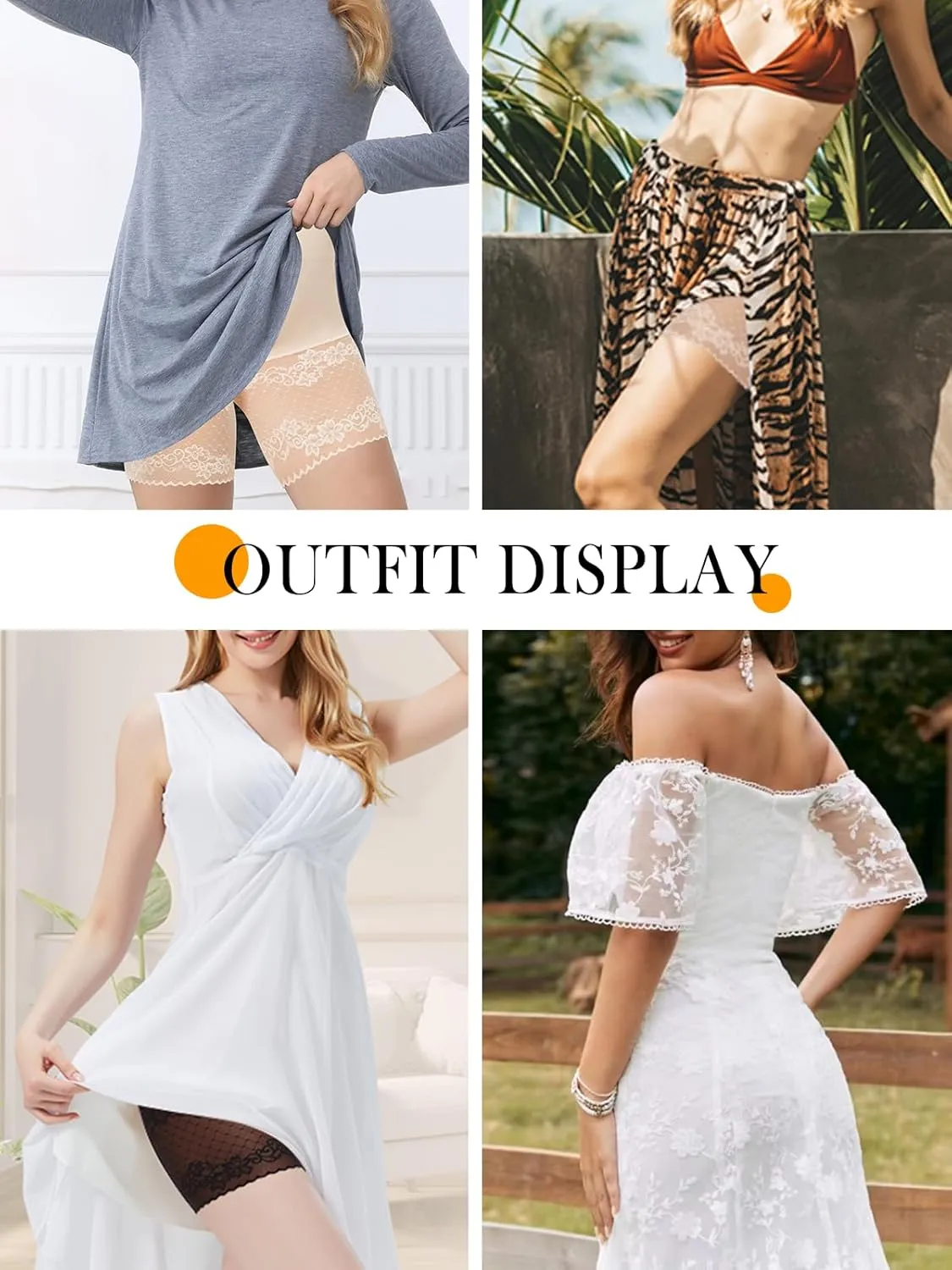 Lace Slip Shorts for Under Dresses Tummy Control Butt Lifter High Waisted Under Shorts Seamless Bodyshorts Shapewear