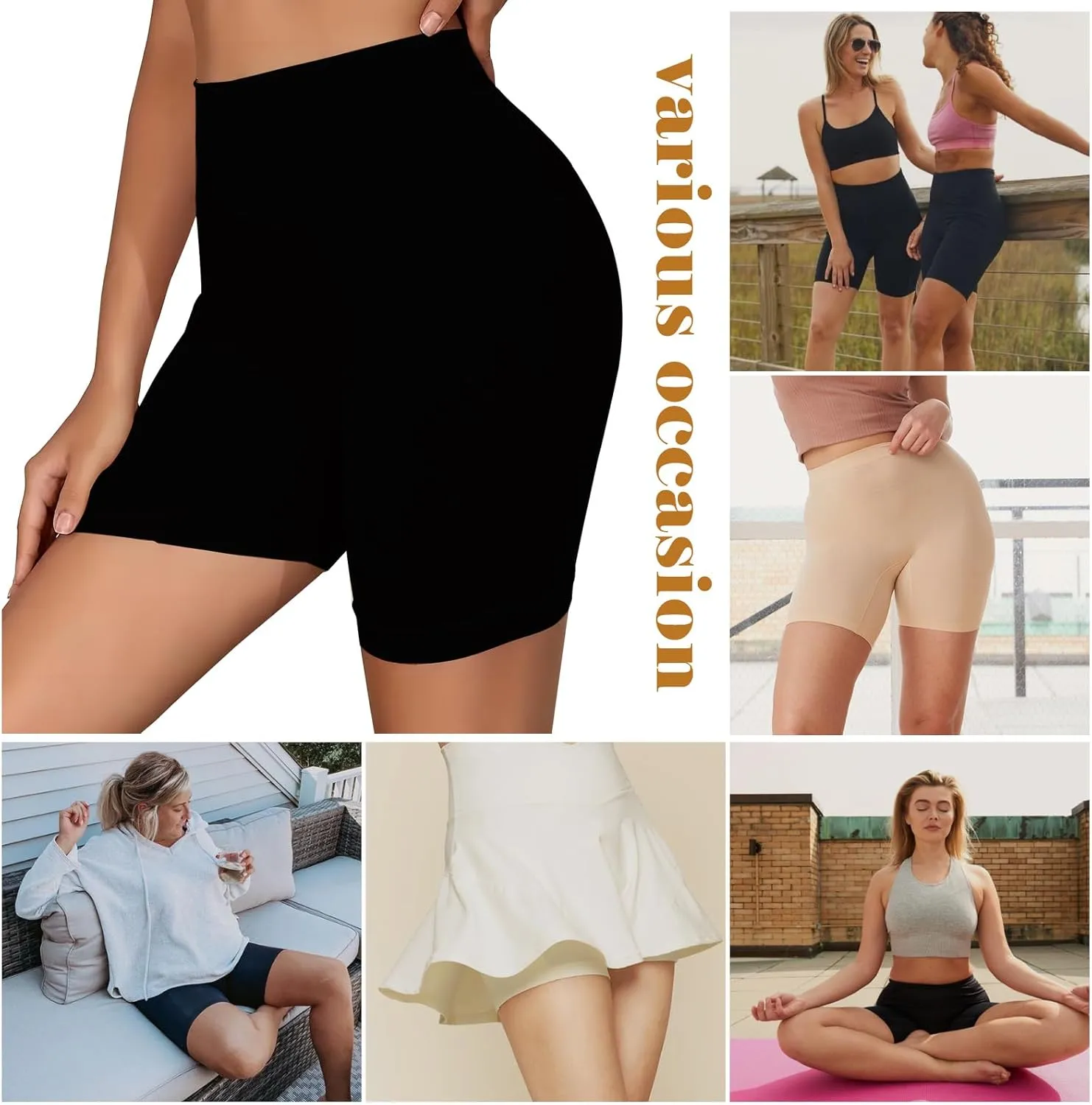 LALESTE Anti Chafing Slip Shorts for Women Under Dress Smooth Seamless Boxer Briefs Long Leg Boyshorts Underwear