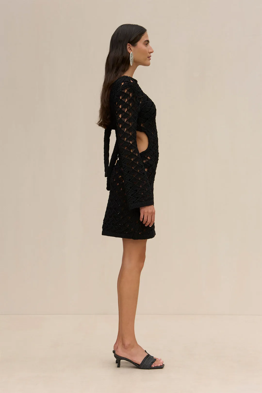 LIAM KNIT COVERUP DRESS - BLACK