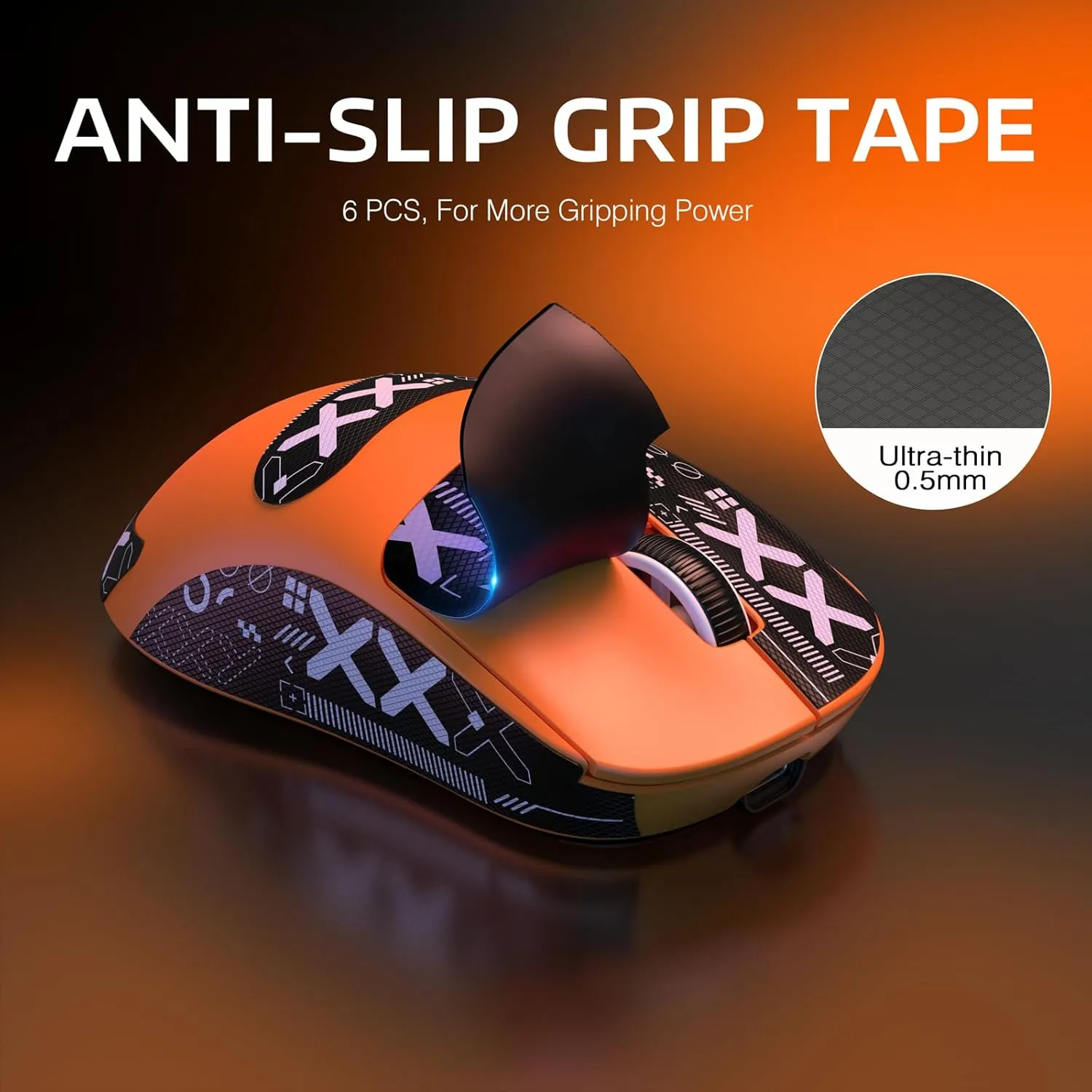 MANBASNAKE Attack Shark X3 Wireless Gaming Mouse, 49g Triple Mode Ergonomic Computer Mouse, PAW3395 26K DPI Sensor, 200h Battery Life, Griptape, Programmable Buttons for PC/Laptop/Mac (Orange)