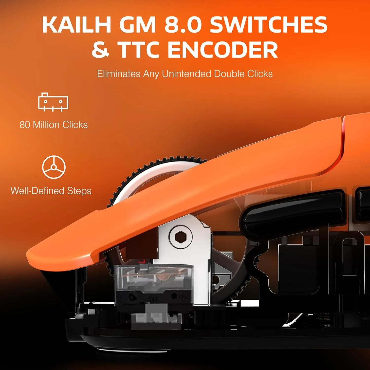 MANBASNAKE Attack Shark X3 Wireless Gaming Mouse, 49g Triple Mode Ergonomic Computer Mouse, PAW3395 26K DPI Sensor, 200h Battery Life, Griptape, Programmable Buttons for PC/Laptop/Mac (Orange)