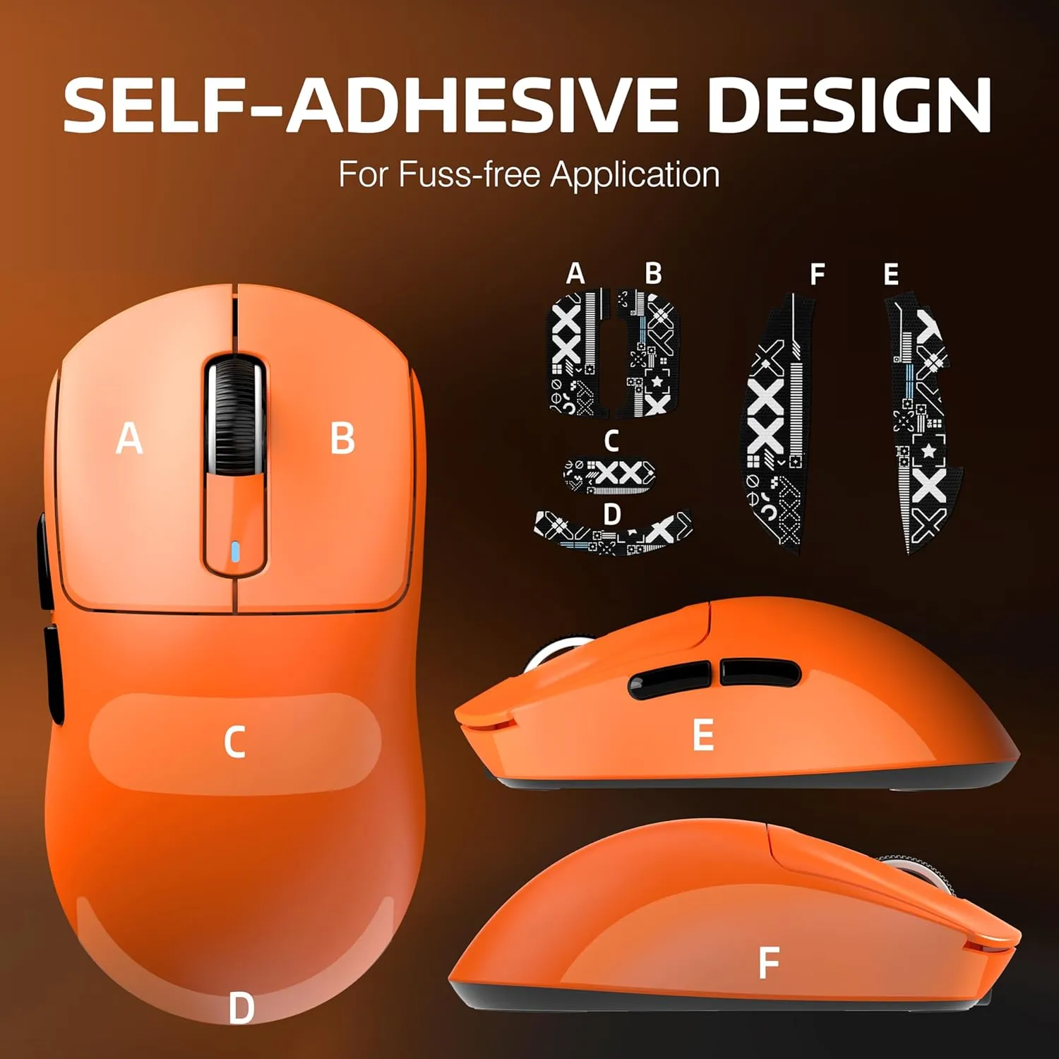 MANBASNAKE Attack Shark X3 Wireless Gaming Mouse, 49g Triple Mode Ergonomic Computer Mouse, PAW3395 26K DPI Sensor, 200h Battery Life, Griptape, Programmable Buttons for PC/Laptop/Mac (Orange)