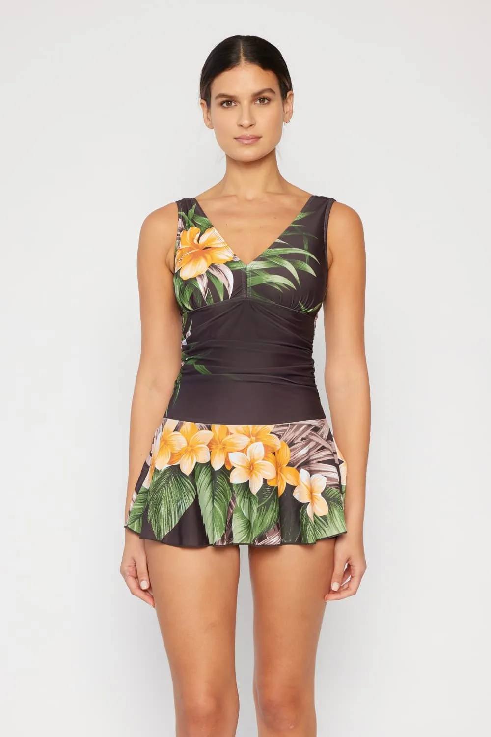 Marina West Swim Full Size Clear Waters Swim Dress in Aloha Brown (Mommy and Me Set)