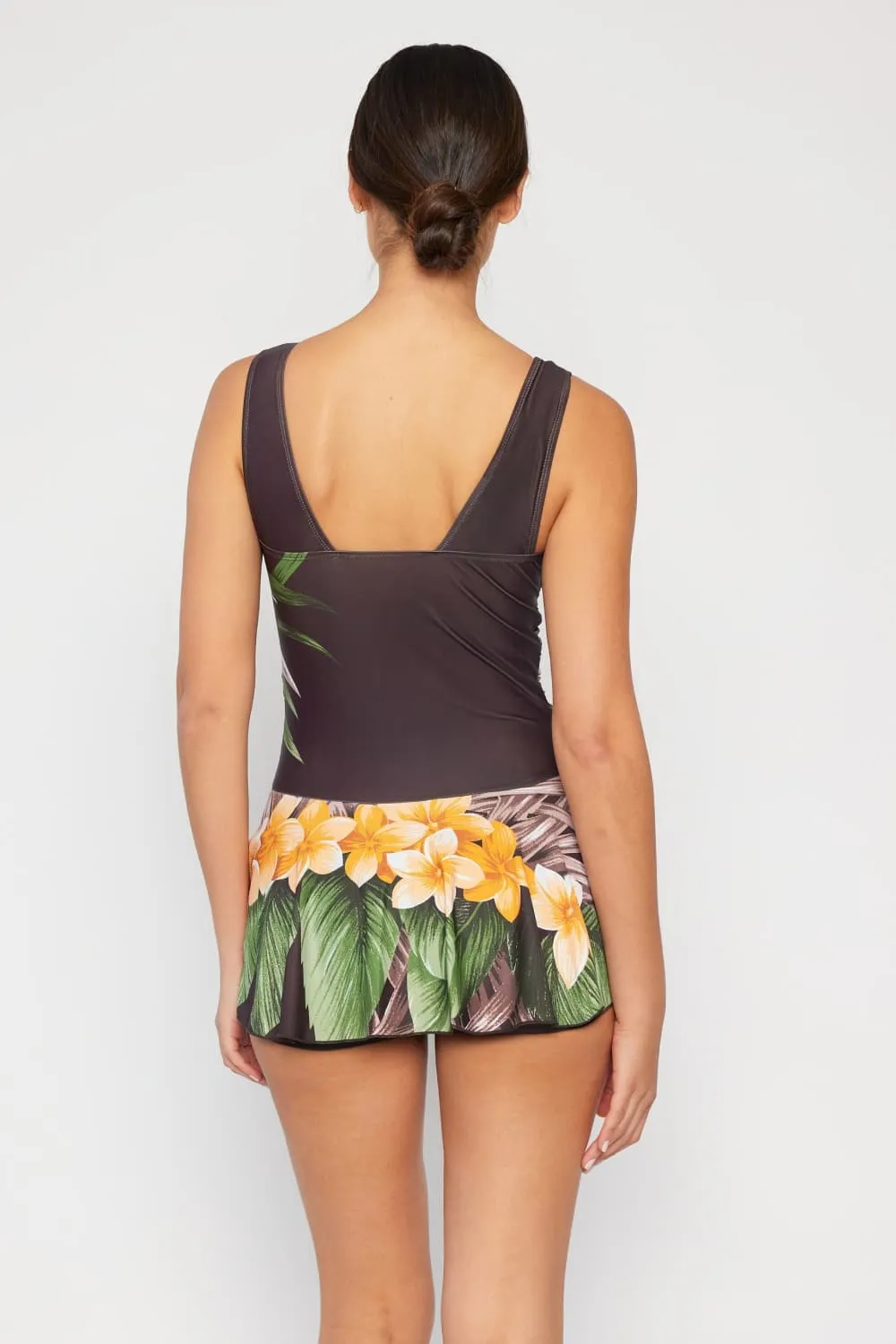 Marina West Swim Full Size Clear Waters Swim Dress in Aloha Brown (Mommy and Me Set)