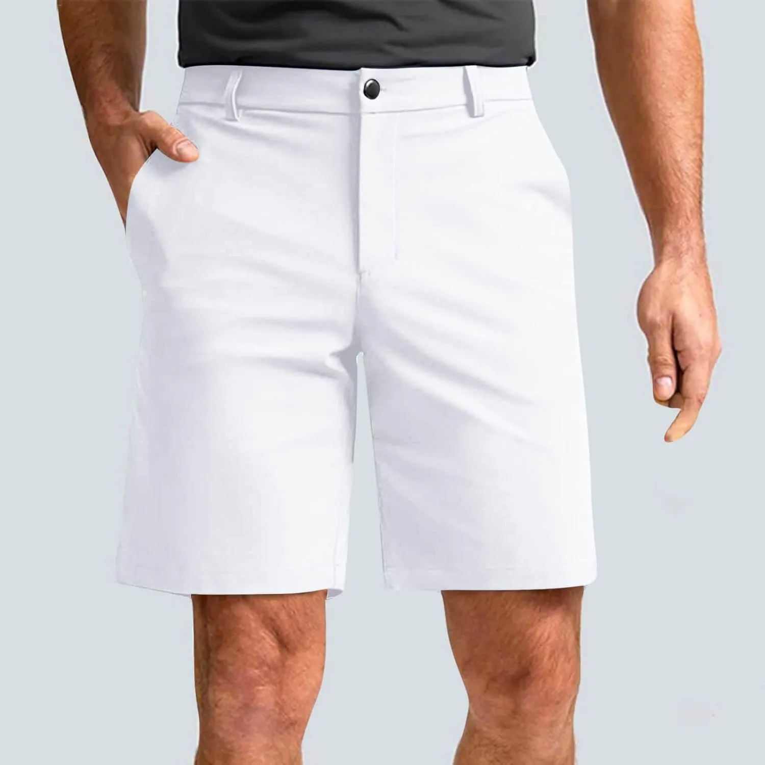 Men's Golf Dress Shorts Flat Front Hybrid 7 Inch Shorts Lightweight Quick Dry Chino Casual Short Pants with Pockets