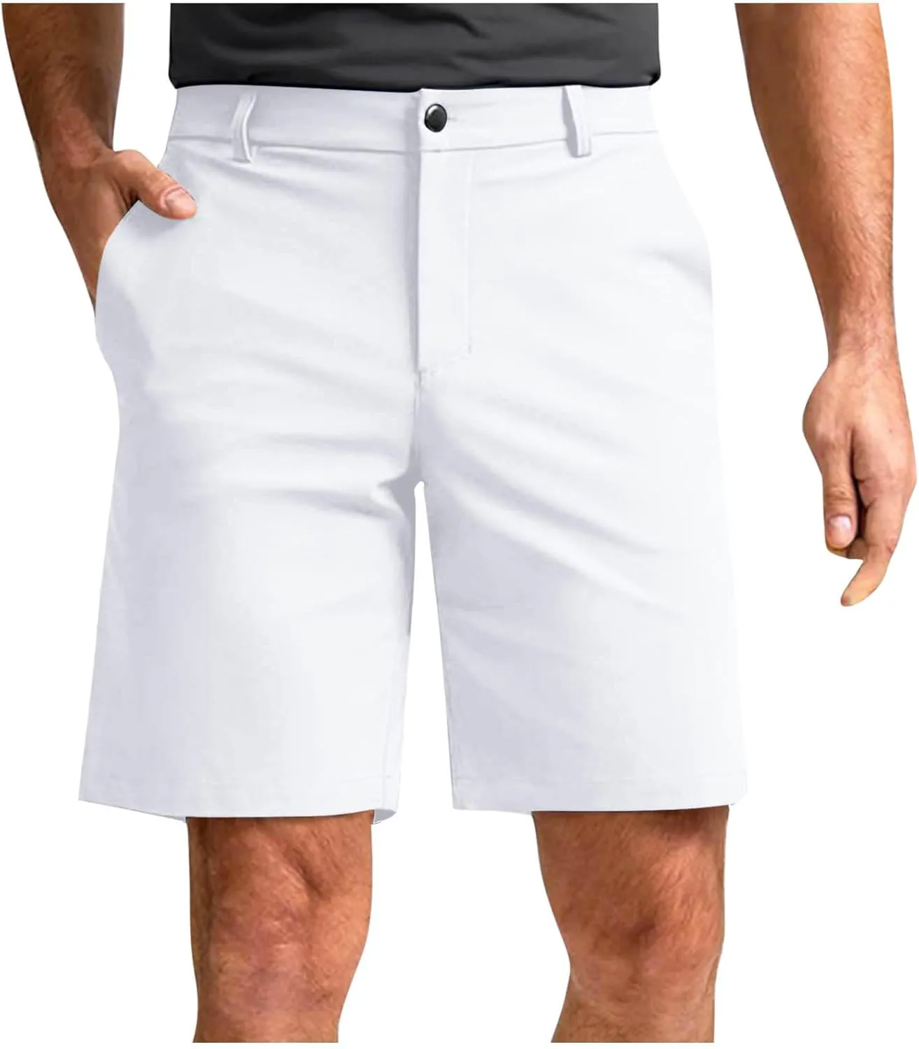 Men's Golf Dress Shorts Flat Front Hybrid 7 Inch Shorts Lightweight Quick Dry Chino Casual Short Pants with Pockets