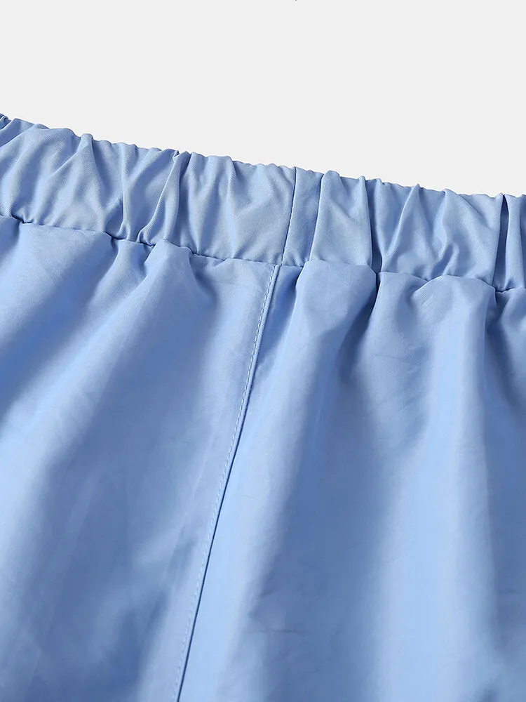 Men's Solid Color Quick-Dry Drawstring Beach & Jogging Shorts - Lightweight Activewear