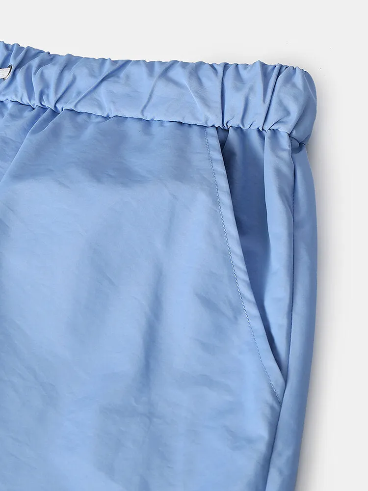 Men's Solid Color Quick-Dry Drawstring Beach & Jogging Shorts - Lightweight Activewear