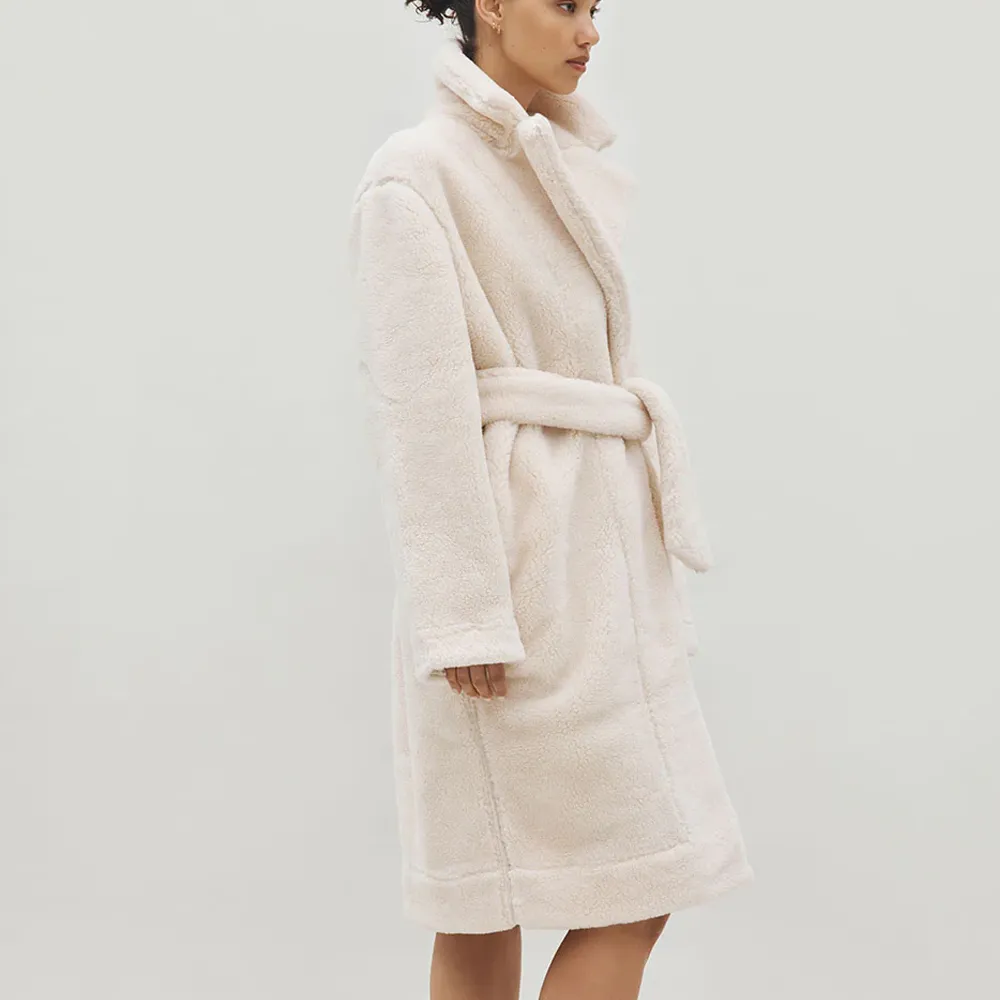 Merino Knit Fleece Bath Robe - Unisex - Ivory Tusk -XL