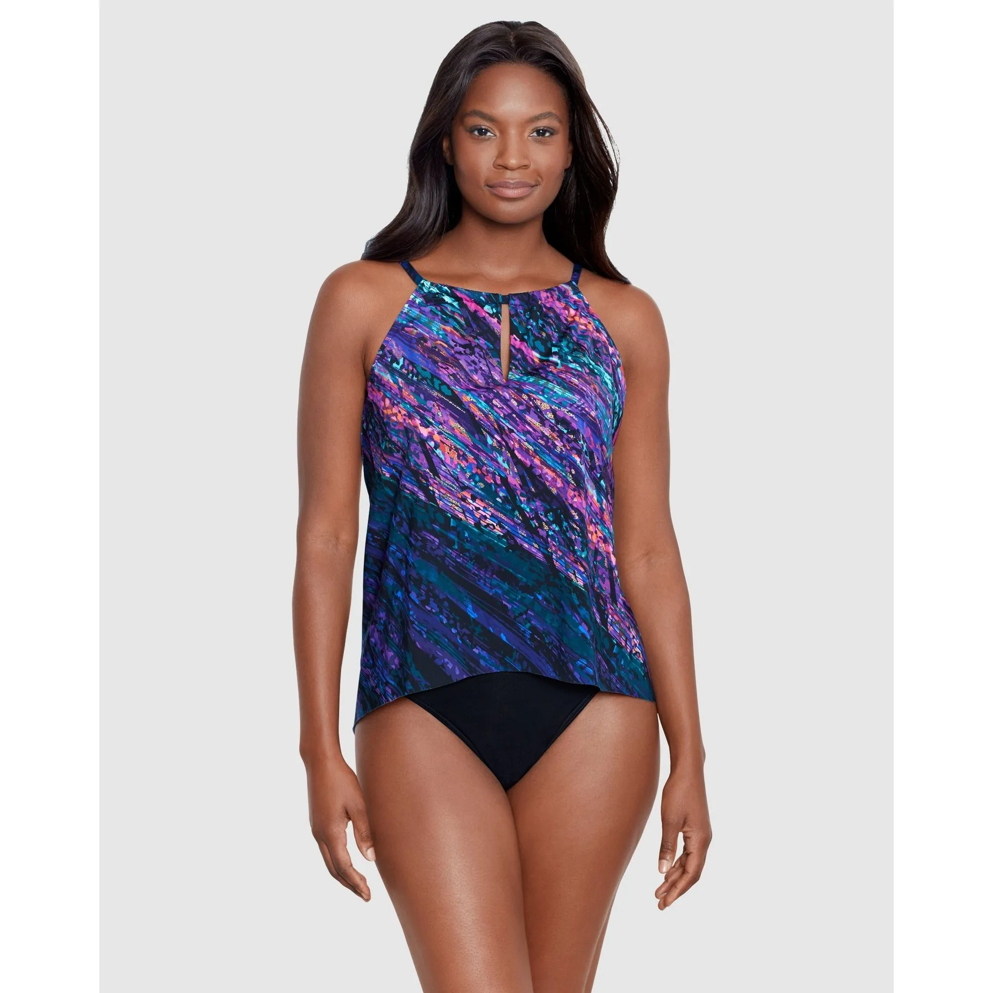 Mood Ring Slimming Peephole High Neck Tankini