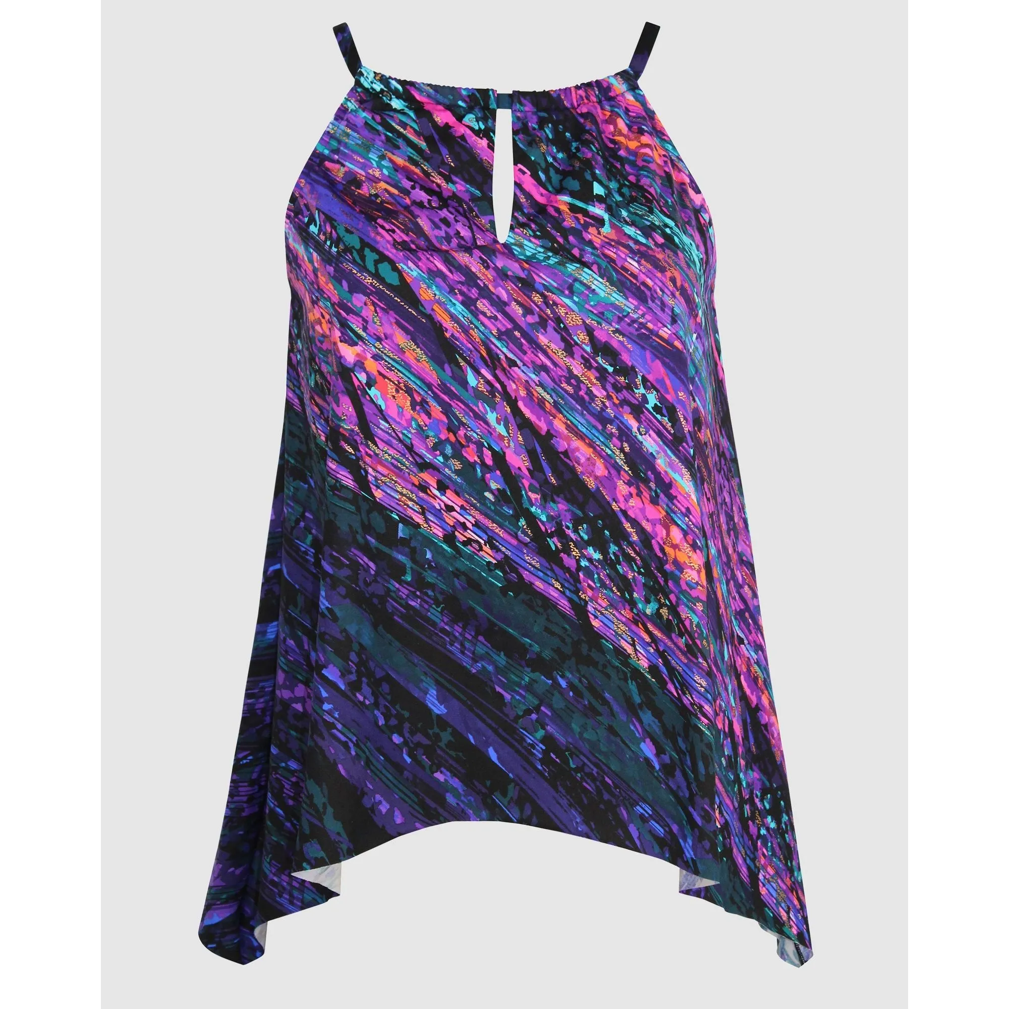 Mood Ring Slimming Peephole High Neck Tankini