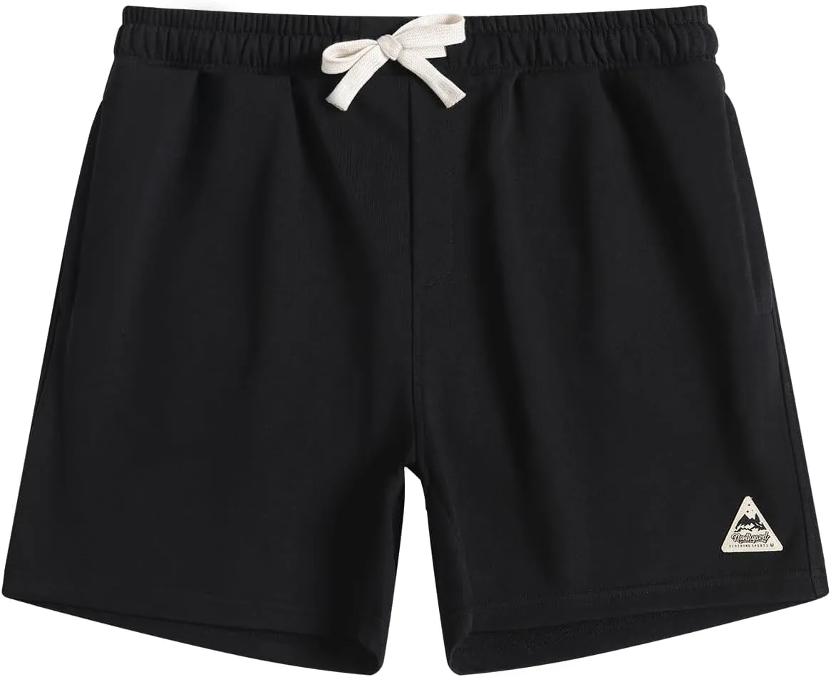 NORTHYARD Men's Sweat Shorts 5" with Pockets Cotton Drawstring Summer Workout Casual Lounge Shorts