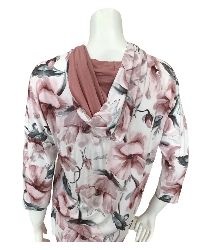 Oh! Zuza Floral Hooded Lounge Top and Antique Rose Leggings