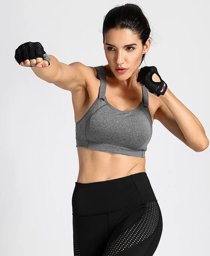Plus size high impact wireless full cup lightly padded sports bra (Size 32/70 - 42/95, C - E)