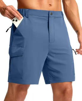Pudolla Men's Hiking Cargo Shorts 7" Lightweight Quick Dry Casual Work Shorts for Men Summer Travel Golf with 5 Pockets