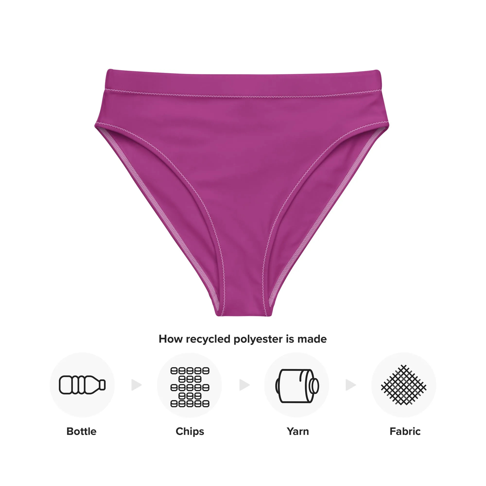 Red Violet High Waisted Bikini Bottom (Glamourange Cheeky High Waisted Bikini Bottom With Colours)