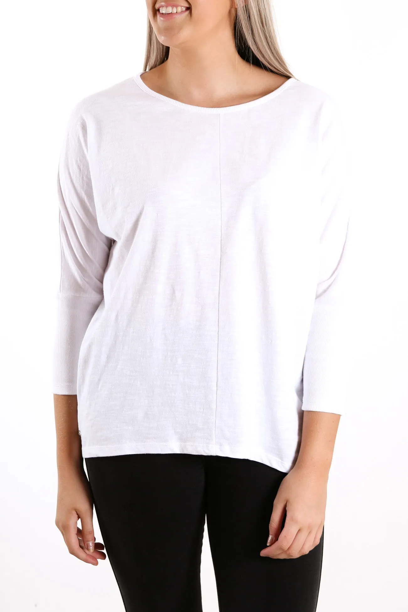 Sara Long Sleeve Top White