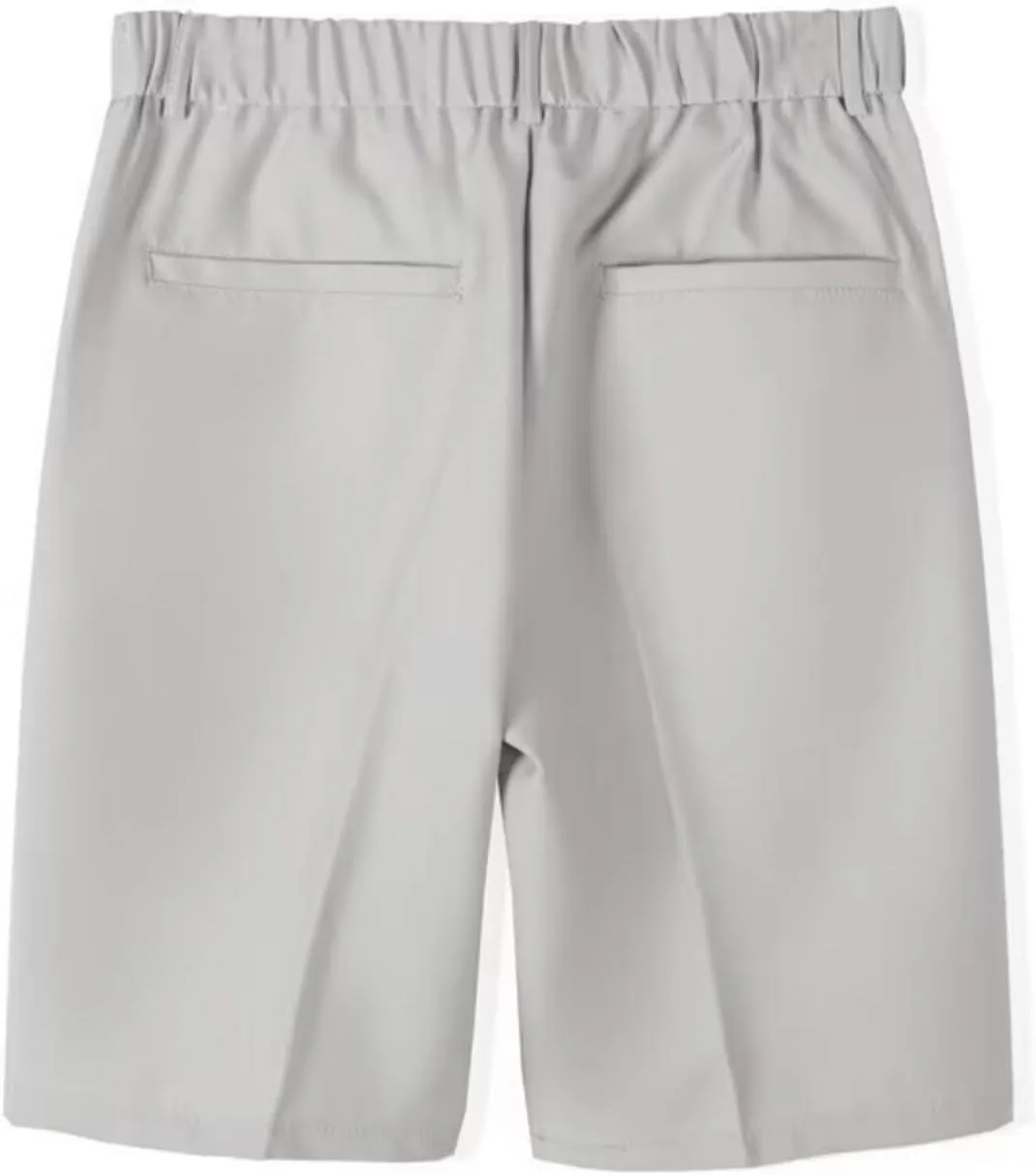 Shorts Men Casual Pleated Front Golf Work Casual Shorts Lightweight Stretch Waist Button Dress Pants with Pockets