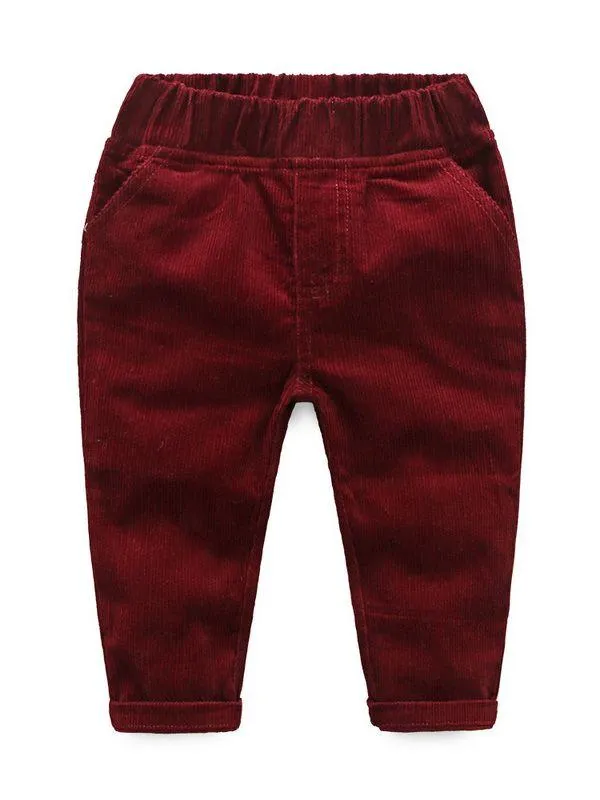 Spring 3- Piece Baby Boys Clothes Set Checked Bodysuit and Corduroy Pants and Bow Tie