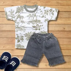 Super Kid - T-Shirt & Denim Shorts - Beach Tree