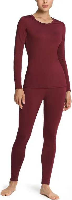 TSLA Women's Thermal Underwear Set, Soft Fleece Lined Long Johns, Winter Warm Base Layer Top & Bottom